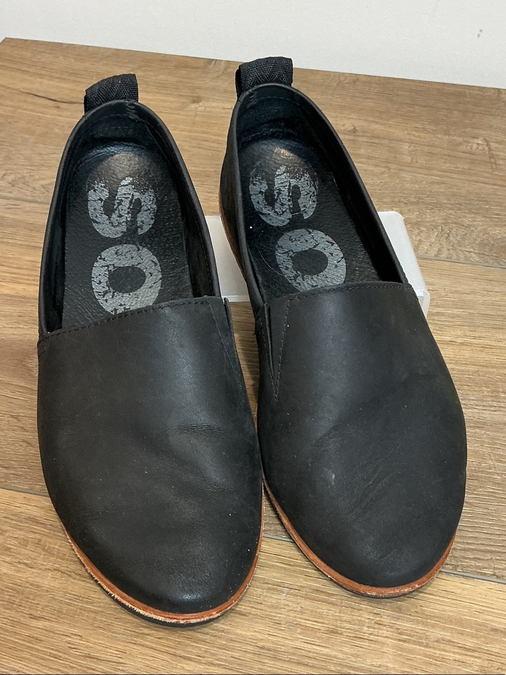 Sorel Ella Flats Womens Black Soft Leather, size 7
